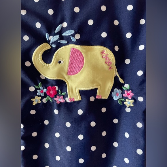 GUC 2-3 yr JoJo Maman Bebe Blue and Pink Polka Dot Elephant Rash Guard - Picture 3 of 6